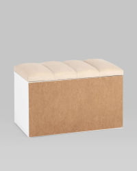 Обувница Хольст белая велюр Бежевый