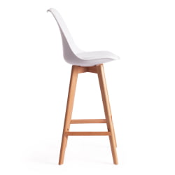 Стул барный TULIP BAR (mod. C1014H-1) пластик/дерево, 42 х 47,5 х 104 см, White (Белый) 70029/ натуральный