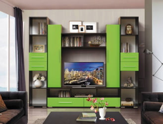 Набор мебели для гостиной Грация 2 МДФ глянец Венге/Яблоко