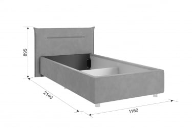 Кровать 0.9 Квест с основанием ZO.KM0.9-03 пудра (велюр)