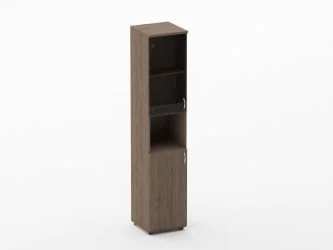 Шкаф высокий со стеклом и нишей Twin 16.16.16Л Дуб Верцаска