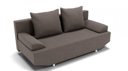 Серый диван Сити (ЗР) Цвет фасада: Серо коричневый; Тип: Прямой; Материал фасада: Металл/Велюр