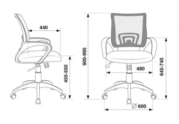 Кресло офисное Бюрократ CH-695N/SL/DG/TW-11