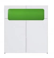 Тумбочка для детской Палермо Юниор 06 Белый глянец Ясень шимо светлый Зеленый