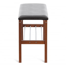 Банкетка BERYL дерево / экокожа, 67*31*49 см, темный орех/коричневый