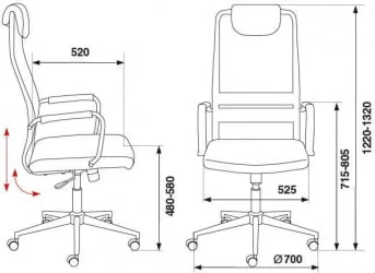Кресло руководителя Бюрократ KB-9N/ECO/BLACK