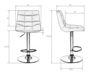 Стул барный DOBRIN TAILOR Бежевый велюр MJ9-10