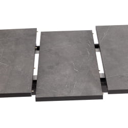 Раздвижной стол MALTIDO ЛДСП/HPL/металл, 130 х 75+30 х 75 см, Гранит темный/черный