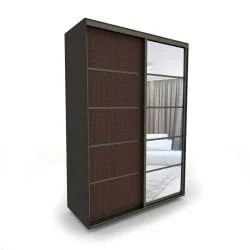 Шкаф-купе с зеркальными дверьми Акцент-Квадро КВ 1000х600 Венге/Бронза