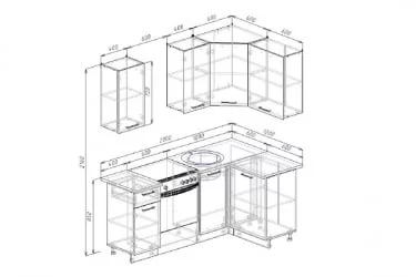 Угловая кухня Вегас 2000х1200