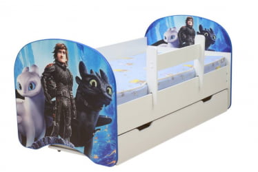 Кровать детская с фотопечатью с 1 ящиком 800*1600 Дракон