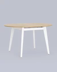 Раздвижной овальный стол Rondo 100-135 Дуб/белый