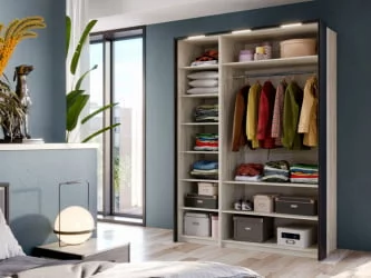 Комплект мебели для спальни Техно №3 Дуб Крафт белый Серый шифер