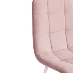 Металлический стул CHILLY MAX Велюр/металл , 45 х 54 х 90 см , пыльно-розовый/белый