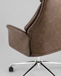 Кресло офисное ТопЧаирс Неома коричневый экокожа / TopChairs Neoma