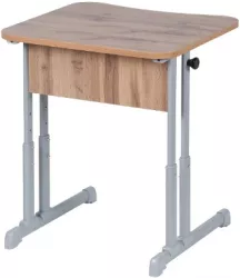 Парта одноместная эргономичная (рост 6) Дуб Вотан/Металл Серый