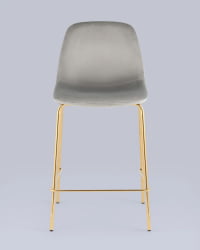 Стул полубарный Валенсия SN велюр Серый золотые ножки