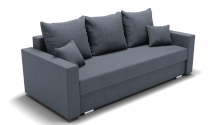 Диван Олимп-1 ПБ (ЗР) Цвет фасада: Серый; Тип: Прямой; Материал фасада: Металл/Велюр