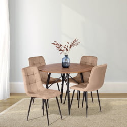 Стул CHILLY (mod. JSC-220) Велюр/металл , 44,5х52,5х88 см, Beige (бежевый) HLR8 / черный