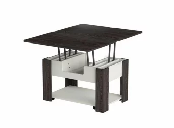 Стол-трансформер раскладной Стэп-4 Ясень черный Бодега белый