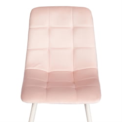 Металлический стул CHILLY (mod. 7094-1) вельвет/металл, 44,5х52,5х86 см, pink (розовый) HLR39 / белый