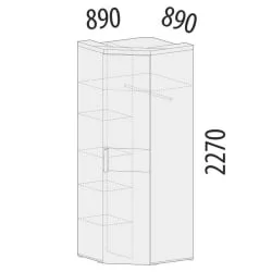 Угловой гардеробный шкаф Кашемир 900.08 Дуб Кронберг/Кашемир