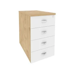 Тумба приставная / опорная ONIX O.TPO-1.7 Тиквуд Светлый/Белый