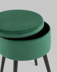 Пуф Клайс с ящиком велюр Зеленый