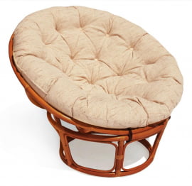 Кресло PAPASAN 23/01 W /с подушкой/ диаметр подушки 129 см, 115х101х104 см, Cognac (коньяк), ткань Старт