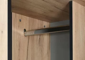 Угловой гардеробный шкаф Ольга-Лофт 9 Дуб Крафт золотой Темно-серый