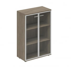 Шкаф средний со стеклом, задняя стенка ЛДСП Wing WN.811.OD.AL Дуб темный