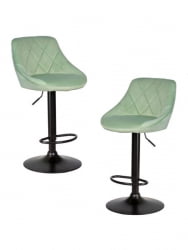 Стул барный DOBRIN LOGAN BLACK (мятный велюр (MJ9-87)) 2 шт
