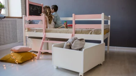 Лестница к кроватям 1600*800 RooRoom VK-101р Розовая