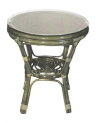 Стол Багама круглый с плетеной столешницей Bahama2 олива