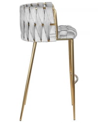 Стул барный DOBRIN EMMA GOLD (светло-серый велюр (135-37)) 4 шт