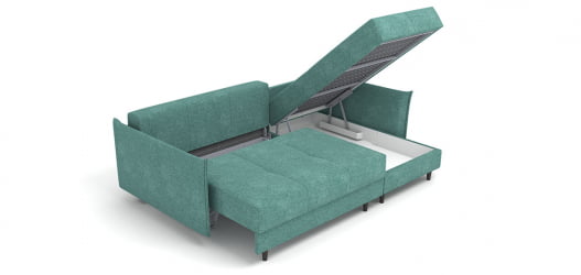 Диван тканевый Каролина  угловой универсальный ткань Lamb slate (1600*2260*930) Синий, 2106399/51841/7