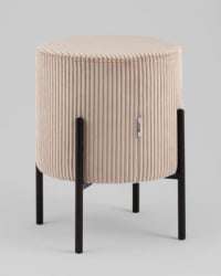 Пуф Кейси велюр рельефный бежевый