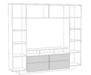 Шкаф комбинированный Румба 03.272 Белый Белый глянец