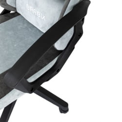 Кресло компьютерное BRABIX Forcer GM-127, 2 подушки, ткань, серое/светло-голубое