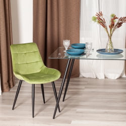 Стул ABRUZZO ( mod. 8060 ) металл/вельвет, 52 х 63 х 85 см, зеленый (HLR 54)/черный