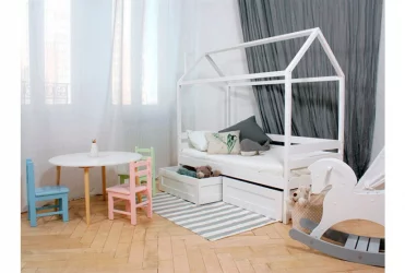 Кровать-домик RooRoom кд-1С с ящиками Серая