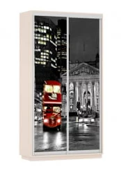 Шкаф-купе двухдверный Экспресс Дуо 1200х2400h Лондон/Дуб молочный