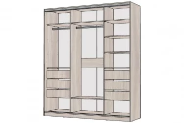 Шкаф-купе 3-х дверный Виктория 2000х584х2300, Ясень шимо светлый 20ДЗЗЗДЗЗЗДЗЗЗ-ЯЯПШ-Яшс 310-3251