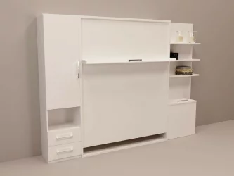 Шкаф-кровать Смарт 1 с полками 1400 правый Венге