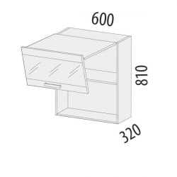 Шкаф-витрина кухонный (с системой плавного закрывания) Бруклин 101.80.1 Дуб Кронберг/Лагода/Антрацит