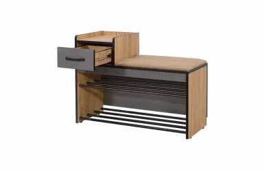 Тумба для обуви Ольга-Лофт 5 Дуб Крафт золотой Темно-серый