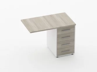 Тумба приставная Deka 9.05.10 Дуб Сантана светлый/Белый