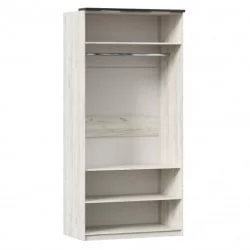 Шкаф двухстворчатый с комбинированными дверями Техно ЛД 678.130.000.007 Дуб Крафт белый Серый шифер