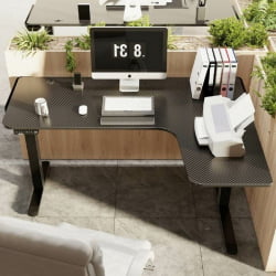 Угловой компьютерный стол EUREKA ERK-EGD-L60R-B-US