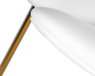 Кресло дизайнерское DOBRIN EMILY (белый винил YP17, золотое основание) 2 шт